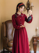 Cranberry Pearl Midi Shirt Dress