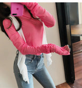 Sexy Long Sleeve See Through Bodycon Turtleneck Shirt