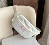 All Match Kawaii Bow Embroidery Chest Bags Korean Casual Y2k Aesthetic Shoulder Bag Vintage Simple Chic Handbags Crossbody