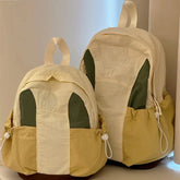 Patchwork Contrast Color Casual Simple Backpacks Vintage Outdoor Travel Bags Y2k Aesthetic Preppy Schoolbags