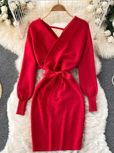 Y2K Casual Vestidos Dress  Winter Bodycon Knitted Sweater Dress Elegant  Office Ladies Dress