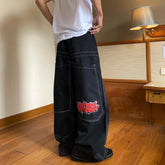 Vintage Streetwear Baggy Jeans Retro Y2K High Waist Jeans Casual Crossover Cargo Pants Wide Leg Pants