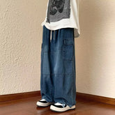 Y2k Style Casual Hip Hop Jeans for Wide Leg Loose Straisht Cargo Trousers Harajuku Streetwear Pants