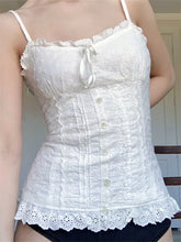 Lace White Corset Tank Tops Spaghetti Strap Sleeveless Camisole Tops Y2K Aesthetic Casual Vest Shirts Female