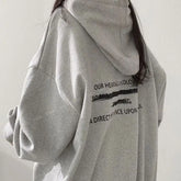 Hooded sweatshirt and winter clothes winter thin loose letter mid-length clothing y2k tops