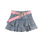 Voguable Vintage Skirts Y2k Korean Style Jean Skirt Blue Kawaii Harajuku A-Line Denim Skirt Chic Casual Clothes