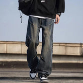 American Vintage Jeans High Street Loose Wide Leg Pants Y2k Brand Casual Straight Leg Overalls Men