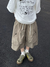 shorts American retro large pocket workwear quick-drying casual loose thin section knee-high trend y2k tops emo