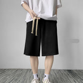 Ice Silk Cool Sports Shorts Solid Color Capris Baggy Straight Korean Trend Y2k Short Pants Sportswear