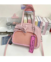 Y2k Aesthetic All Match Shoulder Handbags Vintage Transparent Simple Bow Ita Bags All Match Ins Transparent Underarm Bag