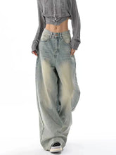 Y2K American Retro Jeans High Waist Streetwear Loose Wide Leg Denim Trousers Bf Harajuku Hip Hop All-Match Straight Pants