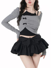 Voguable Korean 2 Piece Set Skirt Slim Y2k Crop Tops Casual Vintage Black Mini Skirt Kawaii Sweet Suit Woman Chic