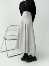 A-line Black Pleated Skirt Vintage 90s Aesthetic Y2k Grey Long Skirt Harajuku Korean Skirts 2000s Clothes