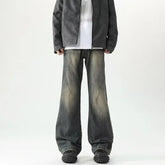 American Vintage Cleanfit Micro-Cut Jeans Y2k Harajuku Casual Fall Trend High Street Loose Yellow Mud Wash Straight Leg Pant