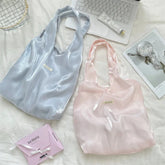 Korean Elegant Y2k Aesthetic Chic Shoulder Handbags Glossy Tender Fairy Underarm Bag Trendy Casual Shopping Bags