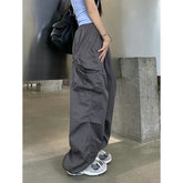 Cargo Pants Retro Workwear Casual Baggy Straight Trousers Wide Leg Pockets Joggers Trousers Y2k Streetwear