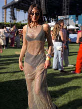 Hottie Coquette Dress Y2K Bright Silk Music Festivals Hipster Midnight Sleeveless Hollow Clubwear Vestidos