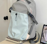 Outdoor Sports Contrast Color Drawstring Schoolbags Y2k Casual Travel Backpack High-capacity Backpacks for Students