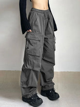 Voguable Oversized Cargo Parachute Pants Y2k Vintage Streetwear High Waist Joggers Hippie Baggy Harajuku Wide Leg Sweatpants