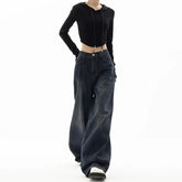 Y2K Vintage High Waist Harajuku Loose Jeans Pants Korean Grunge Wide Leg Oversized Denim Trouser FeClothes