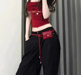 Trendy Mini Purses and Handbags Sweet Y2k Aesthetic Casual Waist Packs Luxury Design All Match Vintage Bags for Women