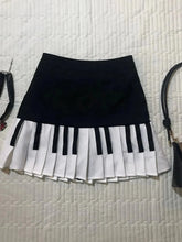 Vintage Y2K Pleated Skirt High Waist Piano Patchwork Streetwear Skirts Casual American Hip Hop Gothic Mini Skirts New