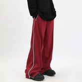 Voguable Y2K Wide Leg Pants with Side Zips Sweatpants Loose Casual Sport Red Black Trousers Zipper Split Streetwear