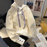 Kawaii Hoodies Harajuku Sweet Girlish Embroidery Aesthetic Baggy S-3XL Temper Designer Plus-Velvet Hooded Y2k Clothes Chic