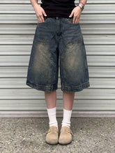 Voguable Y2k Vintage Baggy Shorts Wide Leg Knee Length Jeans Korean Streetwear Casual Oversize Washed Denim Shorts Summer