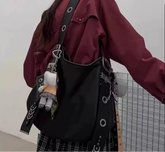 Vintage Punk Grunge Y2k Aesthetic Underarm Bag Korean High-capacity Casual Crossbody Bags Streetwear Shoulder Handbags