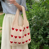 Bolso de hombro con corazones