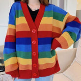 Regenbogen-Strickjacke