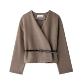 V-Neck With A Belt Soft Coat