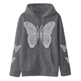 Butterfly Printed T-Shirt Hoodie