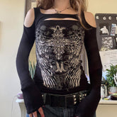 Printed Casual Long-Sleeved T-Shirt