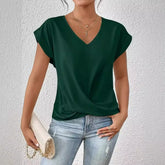 Loose Twist V-Neck Top