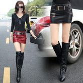 Voguable Vintage mini skirts sweet cool spicy girl goth leather skirt for low waisted gothic hip wrapped denim short y2k skirt