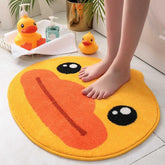 Alfombra y tapete con lindo pato de dibujos animados kawaii