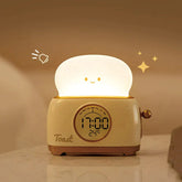 Reloj despertador digital con luz LED nocturna Kawaii Toast