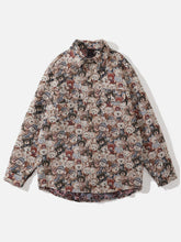 Oil Painting Bear Print Long Sleeve Shirt