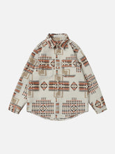 Vintage Plaid Embroidery Shacket