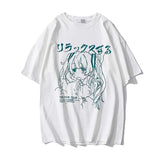 Camiseta de anime triste estilo Y2k