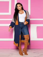 Maxi-Cardigan mit Farbblockdesign