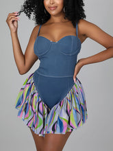 Jeans-Patchwork-Strampler