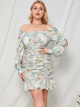 Midikleid mit Blumenmuster und Puffärmeln