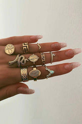 Juego de anillos de serpiente de Buda