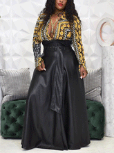 Unregelmäßiger PU-Rock mit Gürtel