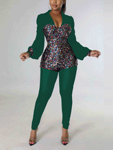 Jumpsuit mit Pailletten-Patchwork und langen Ärmeln