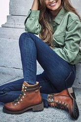 Low Heel Lace Up Martin Boots