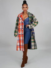 Plaid Long Sleeve Coat